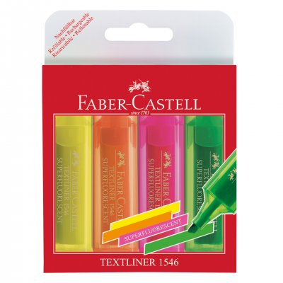 Faber-Castell Текст маркер 1546, неон, 4 цвята