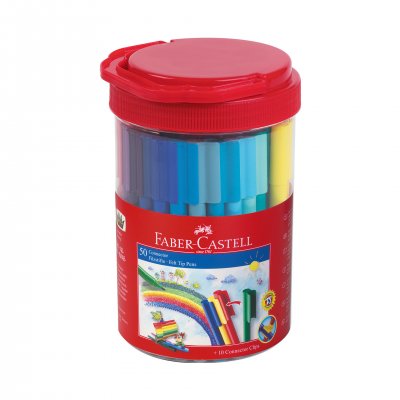 Faber-Castell Флумастери Connector, 50 цвята