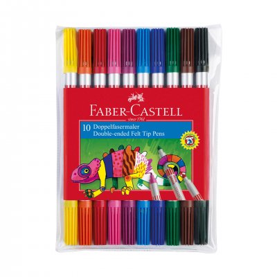 Faber-Castell Флумастери, двойни, 10 цвята