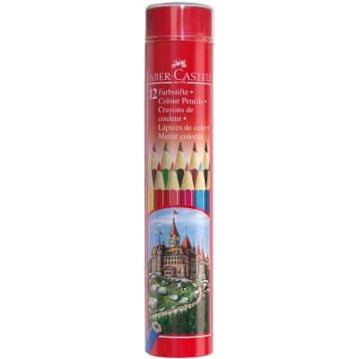 Faber-Castell Цветни моливи Замък, цилиндрични, 12 цвята
