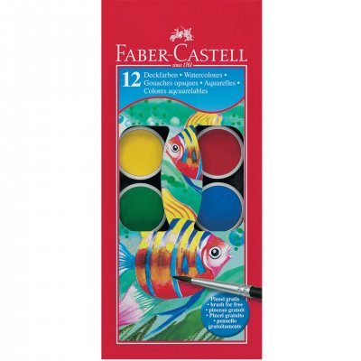 Faber-Castell Акварелни бои, 12 цвята, в голяма кутия