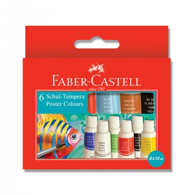 Faber-Castell темперни бои 6 цвята в тубички по 12 ml
