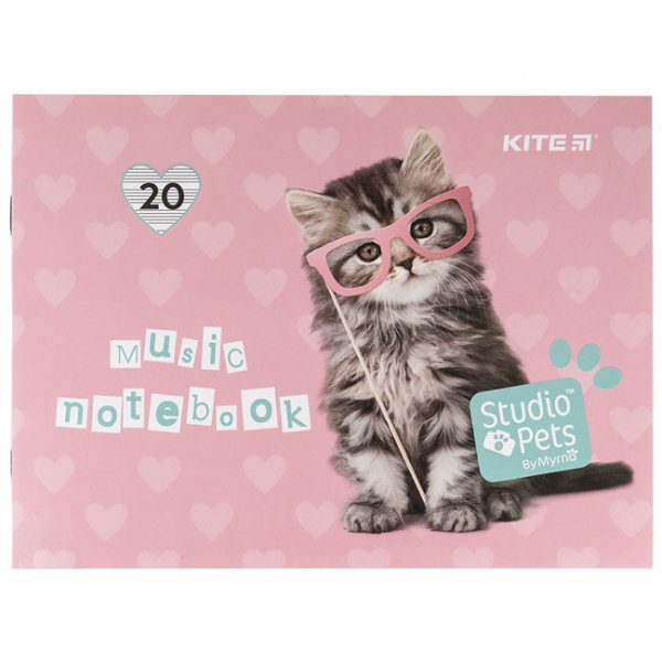 Нотна тетрадка Kite Studio Pets A5 20 л.