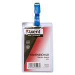 Висящ бадж Axent вертикален с клип 116x64 mm