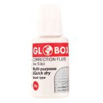 Течен коректор GLOBOX с четка, ацетонова основа, 20 мл.