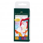 Faber-Castell Маркер-четка Pitt Artist Pen, 6 основни цвята