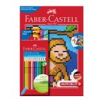 Faber-Castell Акварелни моливи Grip, 12 цвята, с включена книжка за оцветяване Pixel-it