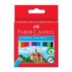 Faber-Castell Цветни моливи Замък, къси, 12 цвята