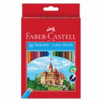 Faber-Castell Цветни моливи Замък, 36 цвята