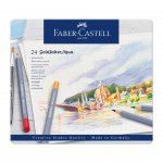 Faber-Castell Акварелни моливи Goldfaber Aqua, 24 цвята, в метална кутия