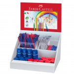 Faber-Castell Grip 2001 дисплей моливи/гуми/острилки синя/червена 210 части