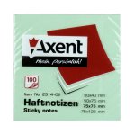 Самозалепващи листчета Axent Зелен пастел 75х75 mm 100л.