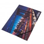 Panta Plast Папка New York Collection, PP, с ластик, с 3 капака, A4