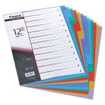Разделител пластик с 12 цветни теми Axent А4