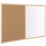 Bi-Office Комбинирана дъска, бяла и коркова, с дървена рамка, 40 x 60 cm
