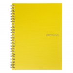 Fabriano Тетрадка, A5, широки редове, офсетова хартия, метална спирала, мека корица, 70 листа, жълта