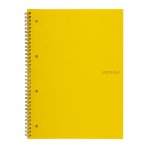 Fabriano Тетрадка, A4, широки редове, офсетова хартия, метална спирала, мека корица, 70 листа, жълта