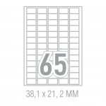 Tanex Самозалепващи етикети, A4, A4, 38.1 x 21.2 mm, прави ъгли, 25 листа
