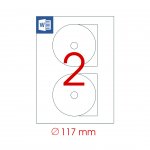 Tanex Самозалепващи етикети, A4, за CD/DVD, диаметър 117 mm, 100 листа