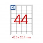 Tanex Самозалепващи етикети, A4, 48.5 x 25.4 mm, прозрачни, 25 листа