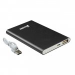 Vakoss Външна батерия, компактна, 5000 mAh, 1 A, с USB порт, алуминиев корпус, черна