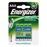 Energizer Акумулаторна батерия Universal, NiMH, AAA, LR03, 500 mAh, 1.2 V, 4 броя