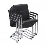 Nowy Styl Посетителски стол Rumba S Chrome, екокожа, черен