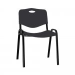 Nowy Styl Посетителски стол ISO Plastic Black, екокожа, черен