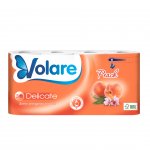 Volare Тоалетна хартия Peach, целулоза, трипластова, 135 къса, 8 броя