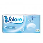 Volare Тоалетна хартия Pure, целулоза, трипластова, 135 къса, 8 броя