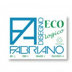 Fabriano Блок за рисуване Disegno Eco, 24 x 33 cm, 160 g/m2, грапав, с ъгли, 20 листа