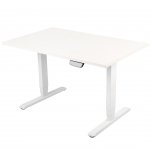 RFG Ергономично eлектрическо бюро,160 x 80 cm, метални крака с бял цвят, бял плот