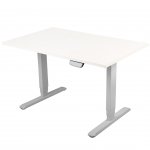 RFG Ергономично eлектрическо бюро,160 x 80 cm, метални крака със сив цвят, бял плот