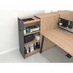 Narbutas Висок контейнер Nova A, 800x400x1200 mm, меламин избелен дъб, черна дръжка