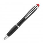 Химикалка Riomatch, с лампичка и стилус, черна, с червен бутон