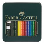 Faber-Castell Комплект моливи Polychromos + Castell 9000 в метална кутия