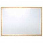 Бяла дъска с дървена рамка 40х60 cm