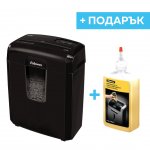 Fellowes Шредер за унищожаване на документи Micro Cut 8 MC, в комплект с Fellowes масло за шредер, 350 ml