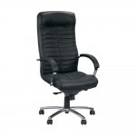 Nowy Styl Директорски стол Orion Steel Chrome, естествена кожа, черен