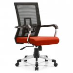 RFG Работен стол Lucca W, дамаска и меш, червена седалка, черна облегалка