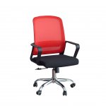 RFG Работен стол Parma Black W, дамаска и меш, черна седалка, червена облегалка