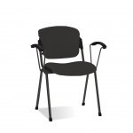 Nowy Styl Посетителски стол Era Arm Black, дамаска, черен