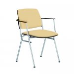 Nowy Styl Посетителски стол ISIT Arm Chrome, екокожа, бежов
