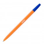 Office 1 Superstore Химикалка, 0.7 mm, оранжев корпус, синя, 50 броя