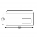Office 1 Superstore Пощенски плик, DL, 110 x 220 mm, хартиен, с дясно прозорче, със самозалепваща лента, бял, 100 броя