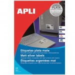 Етикети Apli сребристи 63.5x29.6 mm А4, 20 л.
