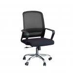 RFG Работен стол Parma Black W, дамаска и меш, черна седалка, черна облегалка
