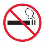Самозалепващ знак Apli за стъкло Пушенето забранено