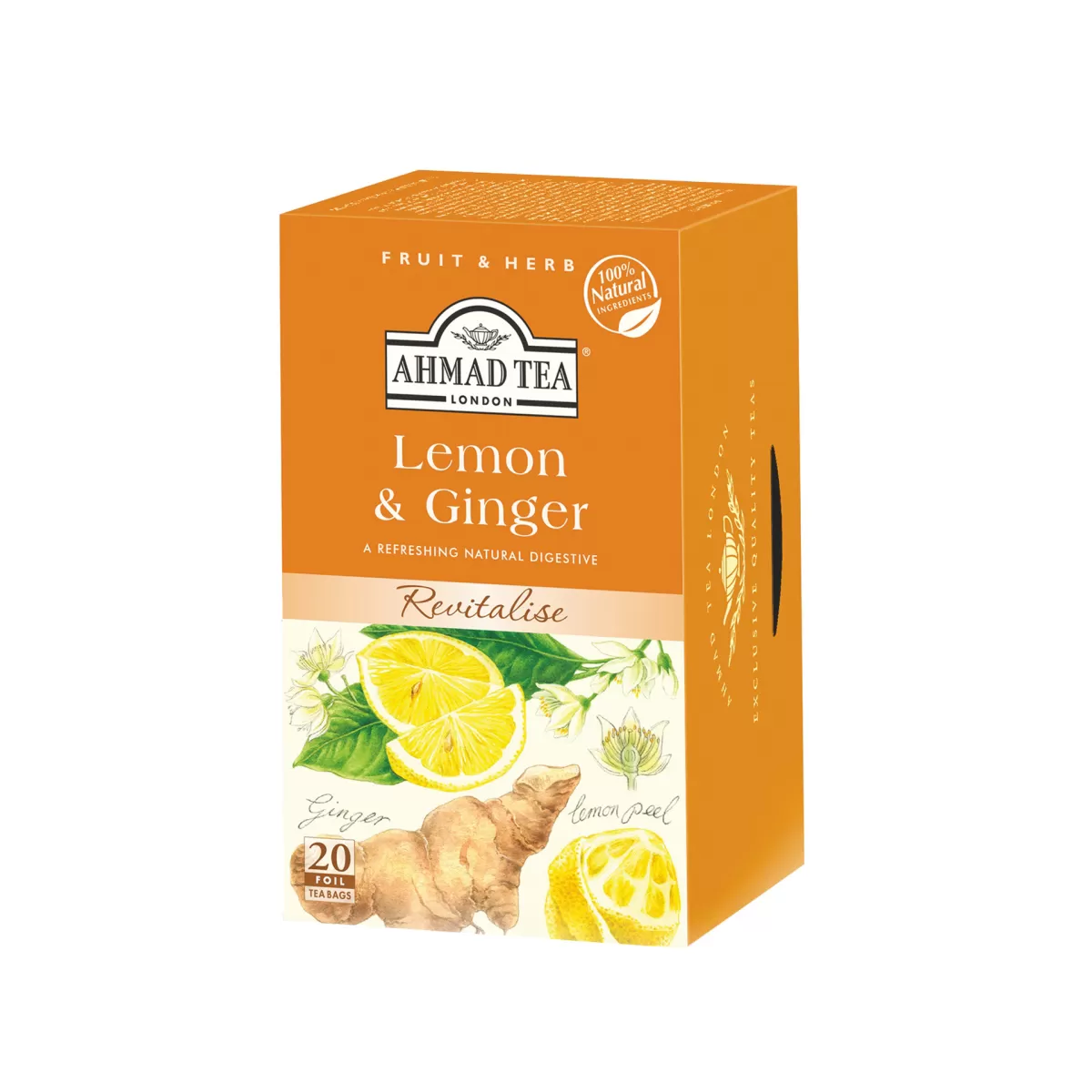 Ahmad Tea Чай „Лимон и джинджифил“, плодов, 2 g, в пакетче, 20 броя