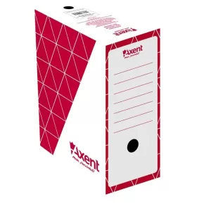 Архивна кутия картон Axent 350x255x150 mm Червен